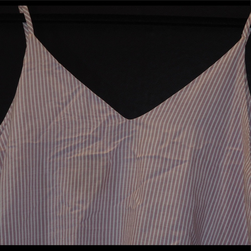 Purple stripped crop top with string straps USED